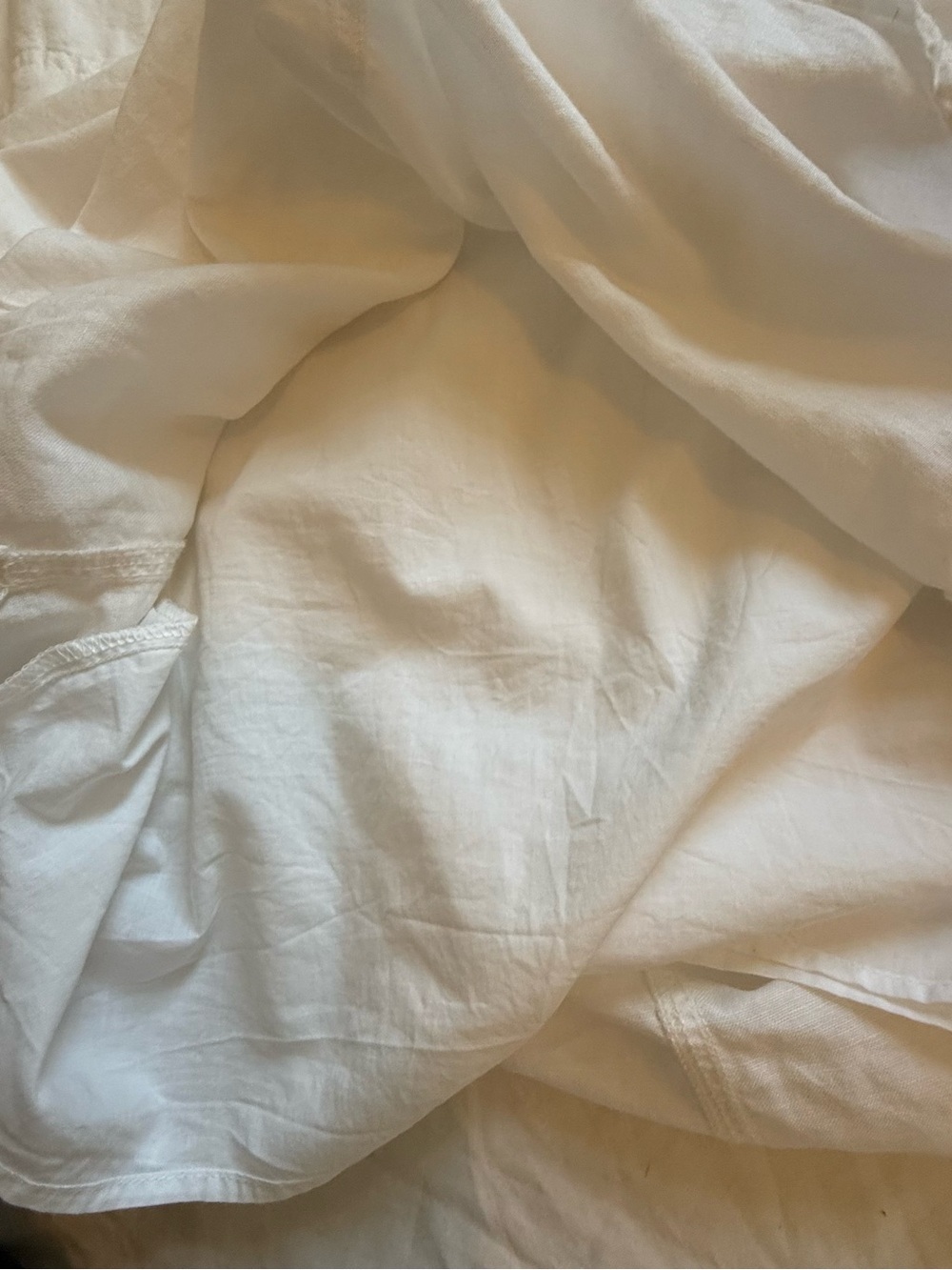 Eddie Bauer Linen Blend Sleeveless Dress White Small Pockets Minimalist Shift - Picture 9 of 10